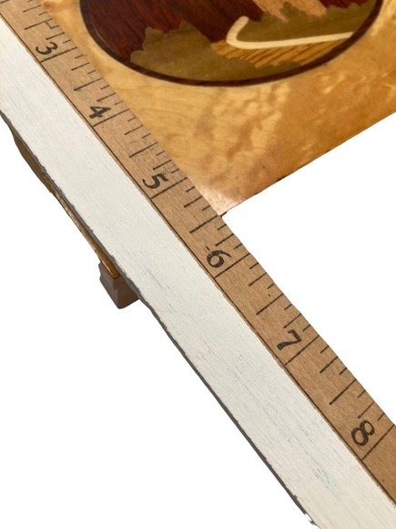 Vintage Wood Inlay Music Box Table Or Jewelry Box with Storage Plays Beautifully - Picture 7 of 12